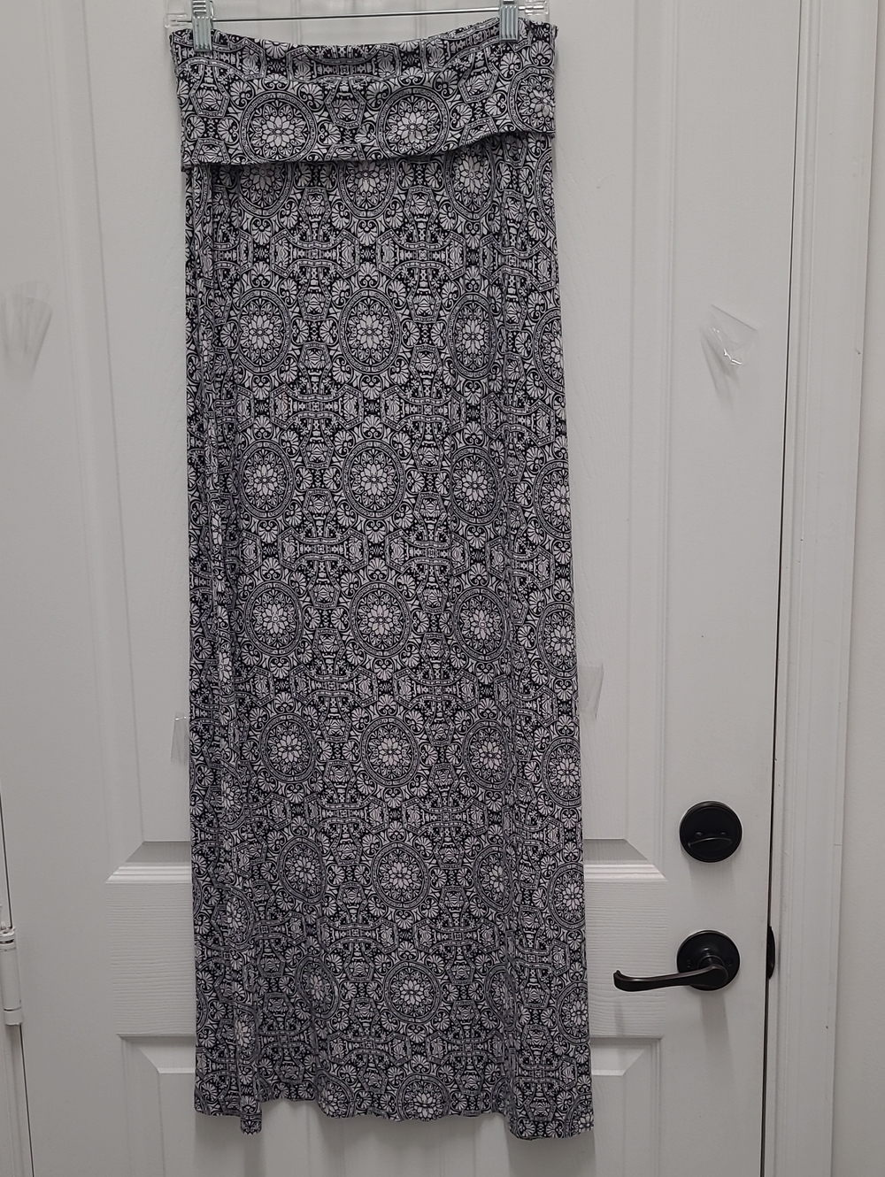 Cynthia Rowley Black and White Printed Maxi Skirt